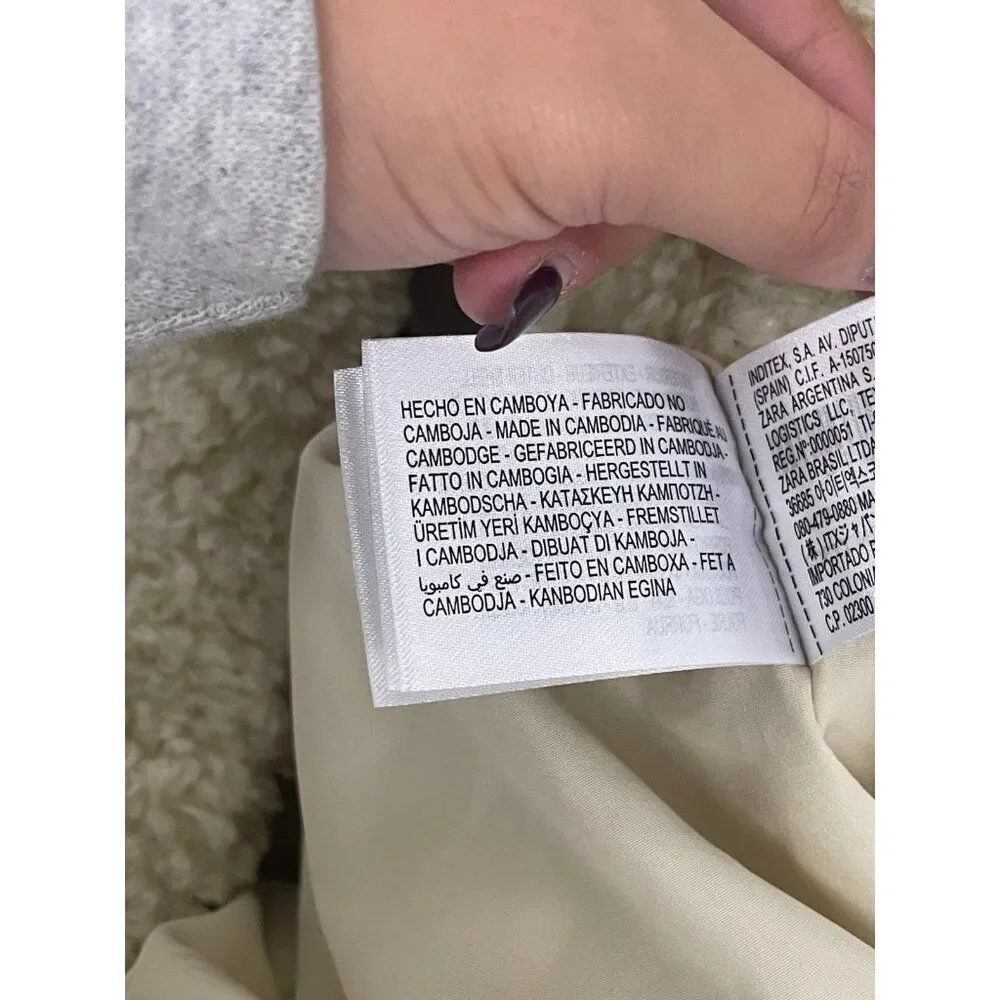 Zara Womens Faux Fur Coat Jacket XS Oyster White Teddy collared 4391/855 NWT - Picture 10 of 16